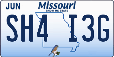 MO license plate SH4I3G