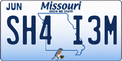 MO license plate SH4I3M