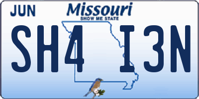 MO license plate SH4I3N