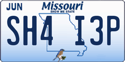 MO license plate SH4I3P