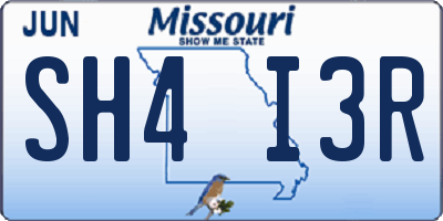 MO license plate SH4I3R