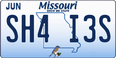 MO license plate SH4I3S