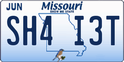 MO license plate SH4I3T