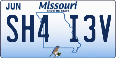 MO license plate SH4I3V