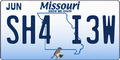 MO license plate SH4I3W
