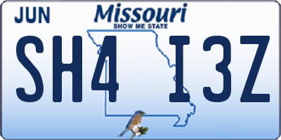 MO license plate SH4I3Z