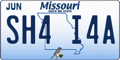 MO license plate SH4I4A
