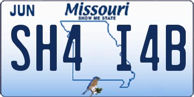 MO license plate SH4I4B