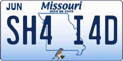 MO license plate SH4I4D