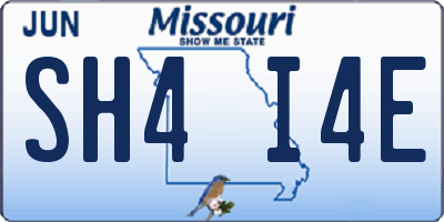 MO license plate SH4I4E