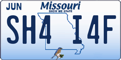 MO license plate SH4I4F