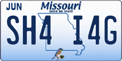 MO license plate SH4I4G
