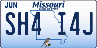 MO license plate SH4I4J