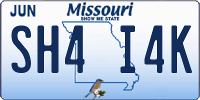 MO license plate SH4I4K