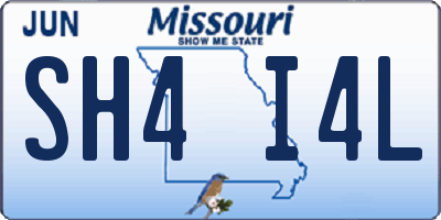 MO license plate SH4I4L