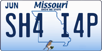 MO license plate SH4I4P