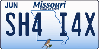 MO license plate SH4I4X