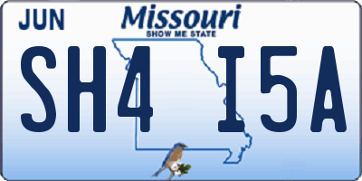 MO license plate SH4I5A