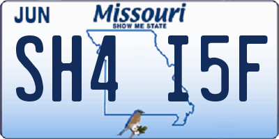 MO license plate SH4I5F