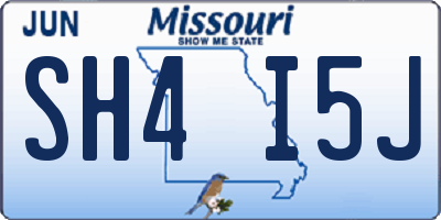 MO license plate SH4I5J