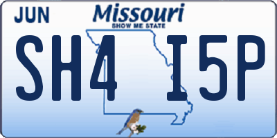 MO license plate SH4I5P