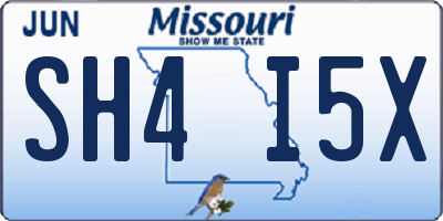 MO license plate SH4I5X