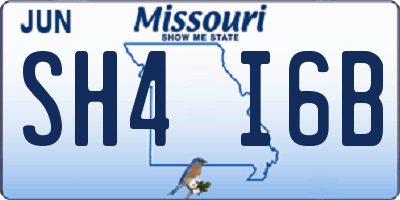 MO license plate SH4I6B