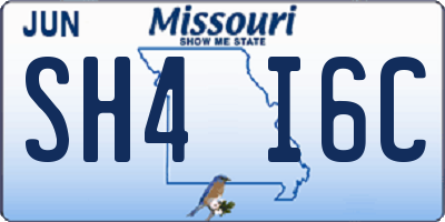 MO license plate SH4I6C