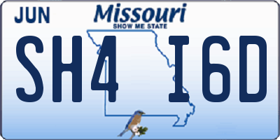 MO license plate SH4I6D