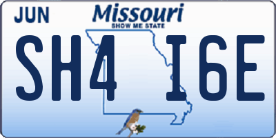 MO license plate SH4I6E
