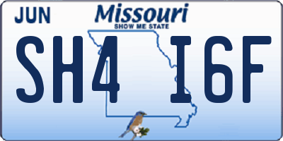 MO license plate SH4I6F