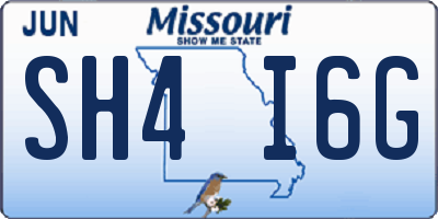 MO license plate SH4I6G