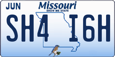 MO license plate SH4I6H