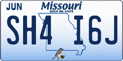 MO license plate SH4I6J