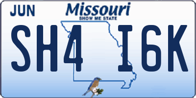 MO license plate SH4I6K