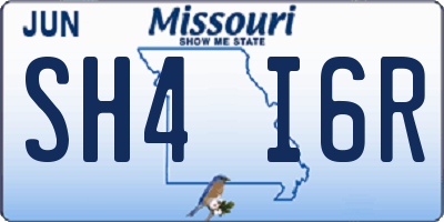 MO license plate SH4I6R