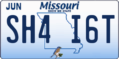 MO license plate SH4I6T
