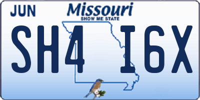 MO license plate SH4I6X