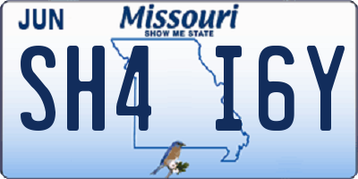 MO license plate SH4I6Y