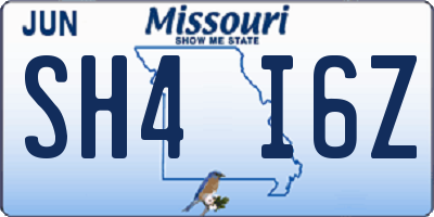 MO license plate SH4I6Z