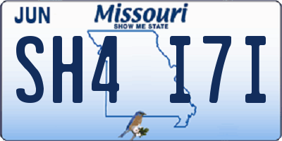 MO license plate SH4I7I