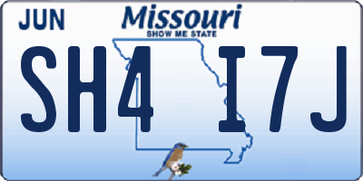 MO license plate SH4I7J