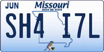 MO license plate SH4I7L
