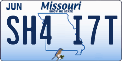 MO license plate SH4I7T