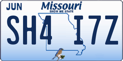 MO license plate SH4I7Z