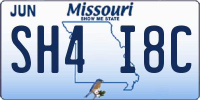 MO license plate SH4I8C