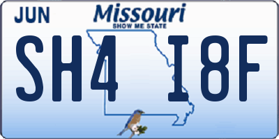 MO license plate SH4I8F