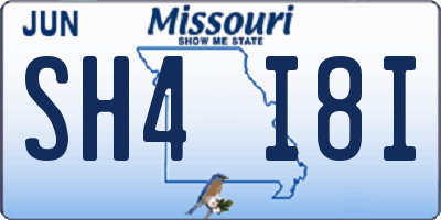 MO license plate SH4I8I