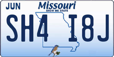 MO license plate SH4I8J