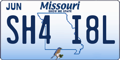 MO license plate SH4I8L